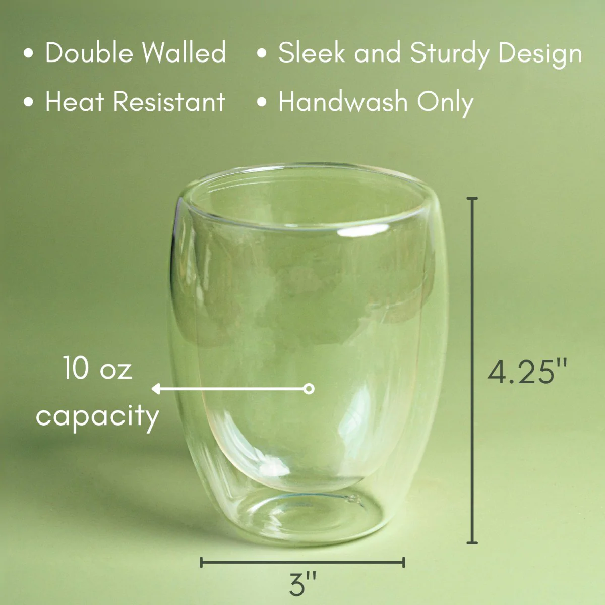 Double Walled Glass Teacup - Image 2