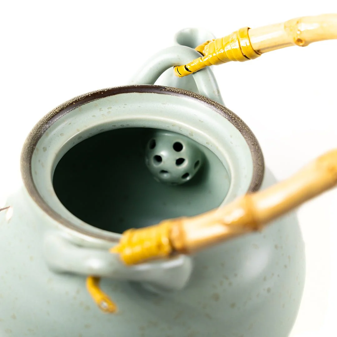 Jade Blossom Ceramic Tea Set - Image 6