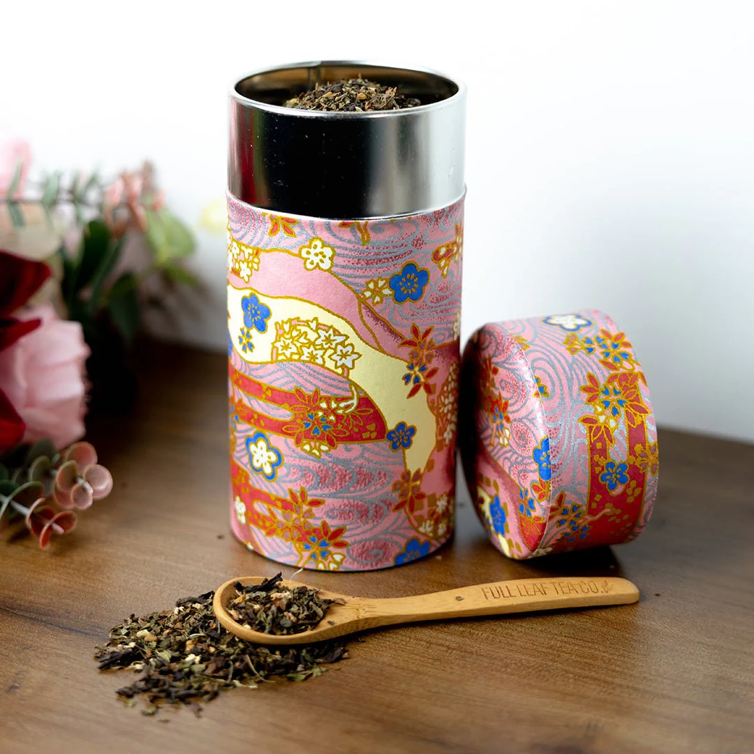 Japanese Tea Canister - Pink Floral - Image 3