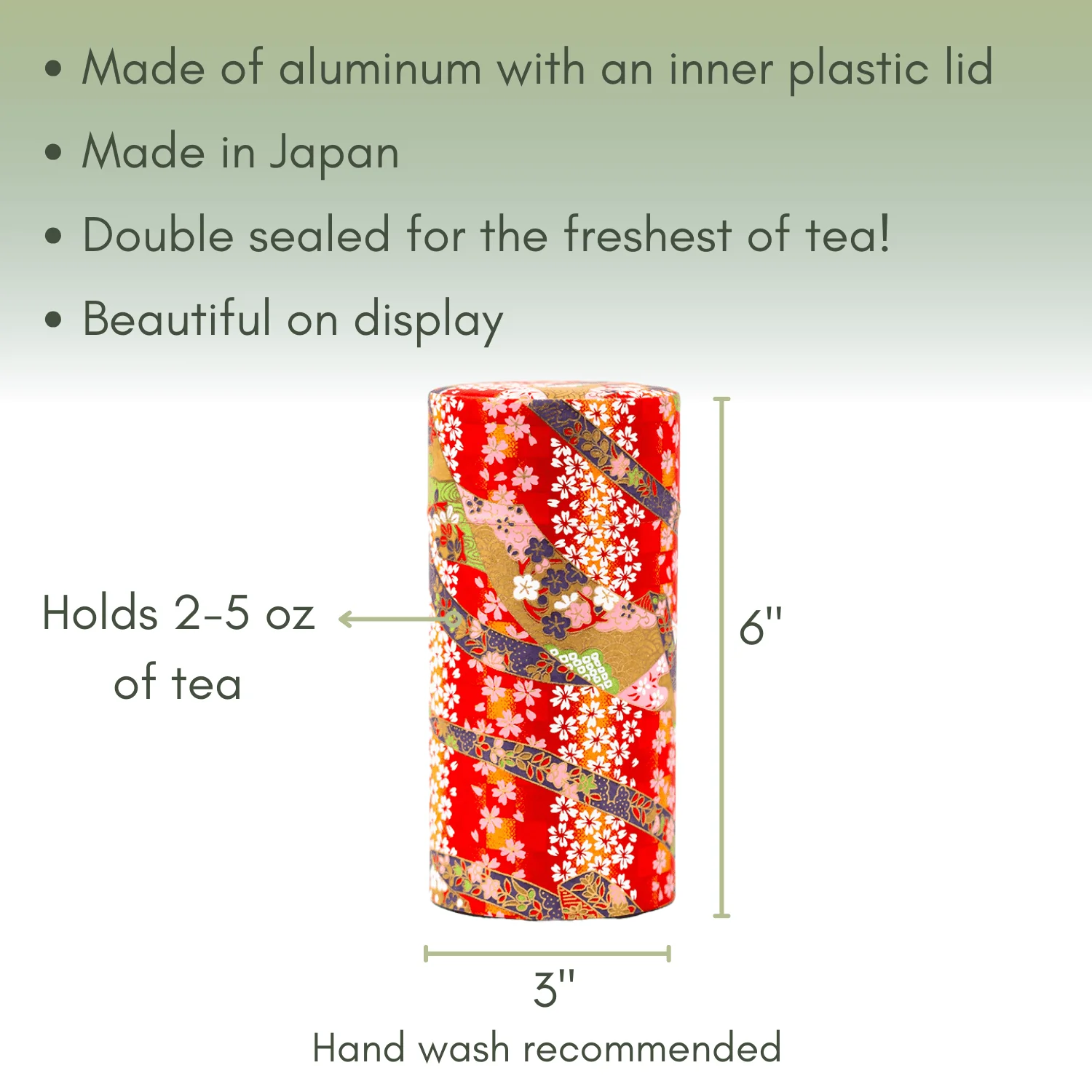 Japanese Tea Canister - Red and Gold - Image 2